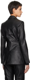 REMAIN Birger Christensen Black Fitted Leather Blazer