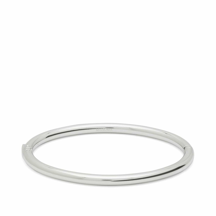 Photo: Missoma Women's Classic Round Hinged Bangle Bracelet in Silver