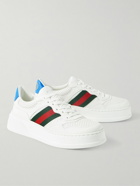 GUCCI - Webbing-Trimmed Leather Sneakers - White