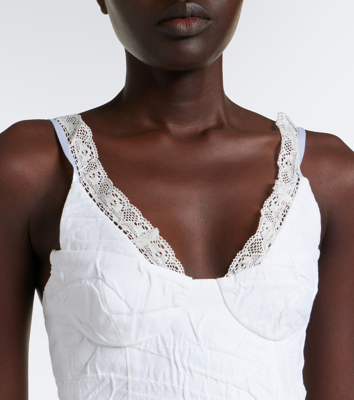 Shushu/Tong Crinkled cotton-blend minidress