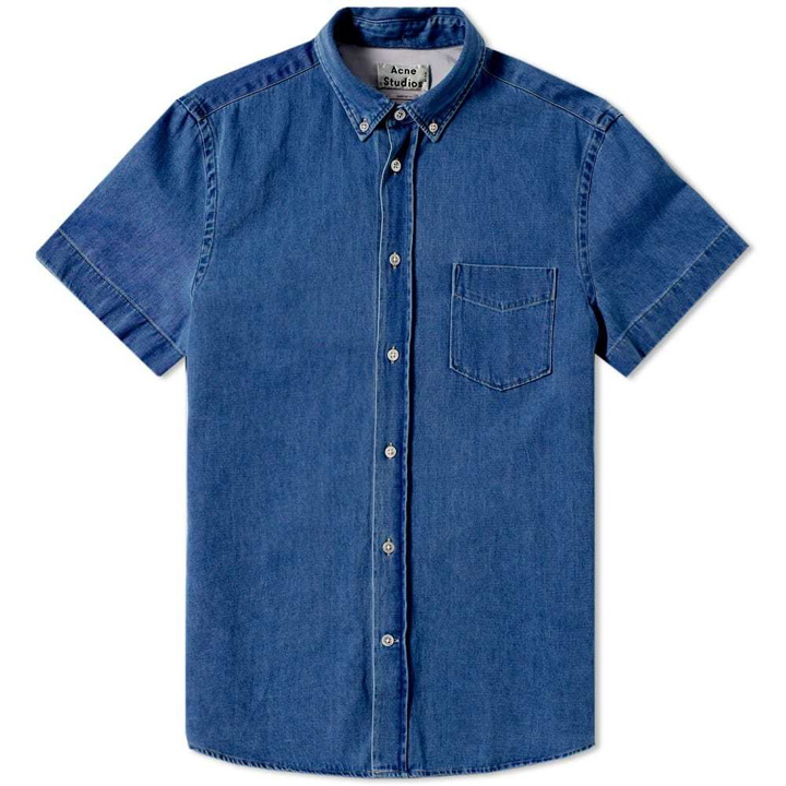 Photo: Acne Studios Short Sleeve Isherwood Denim Shirt