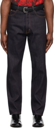 LU'U DAN SSENSE Exclusive Navy Raw Straight-Leg Jeans