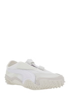Puma Mostro White Low Top Sneaker With Logo On Heel And Mesh Inserts In Fabric Unisex