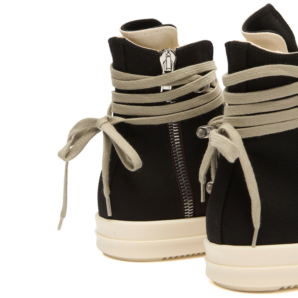 Rick Owens DRKSHDW Women's Denim Megalace Sneakers in Black/Milk