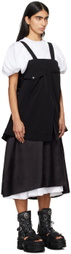 Noir Kei Ninomiya Black Polyester Grosgrain Midi Dress