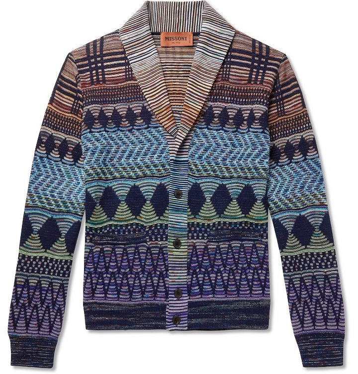 Photo: Missoni - Shawl-Collar Crochet-Knit Wool and Cotton-Blend Cardigan - Multi