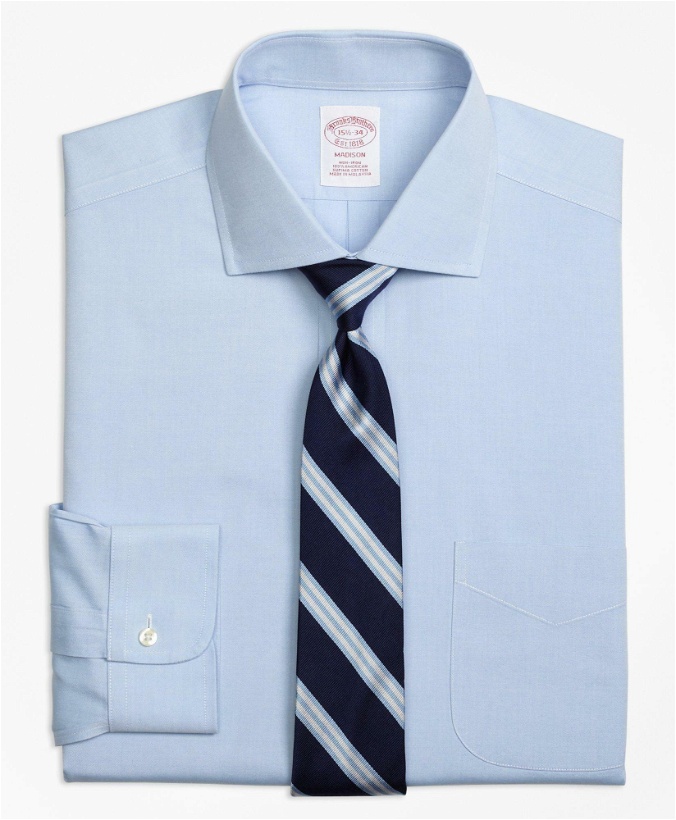 Photo: Brooks Brothers Men's Madison Relaxed-Fit Dress Shirt, Non-Iron Spread Collar | Light Blue