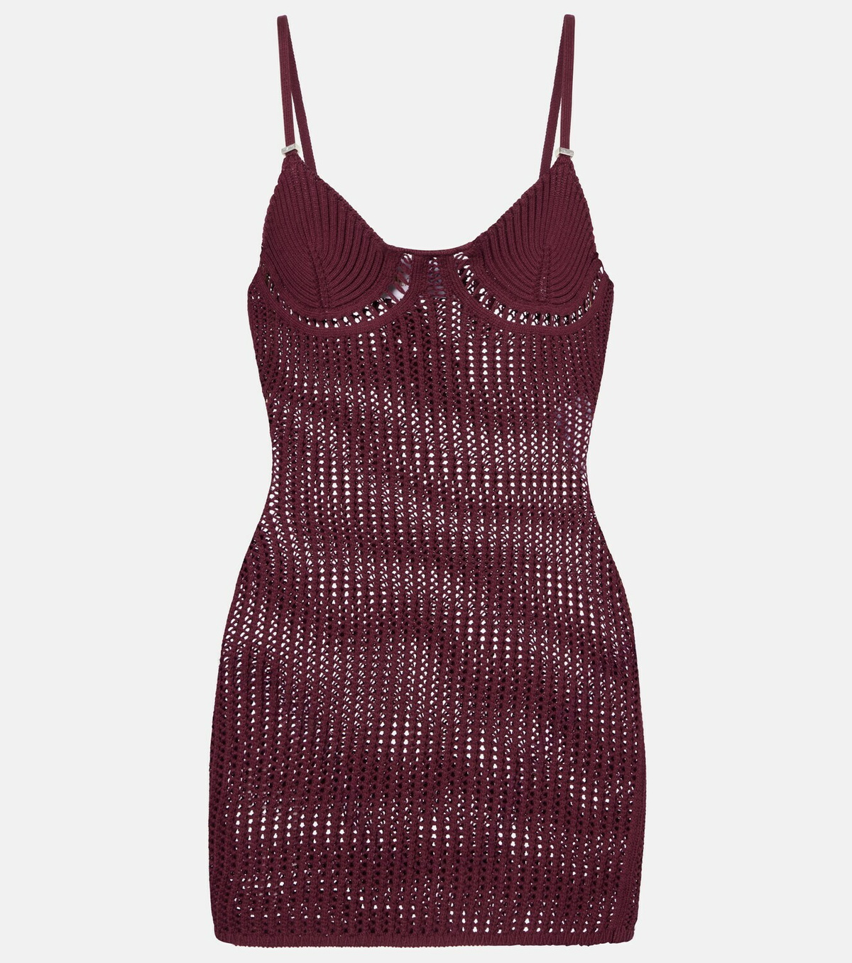The Attico Crochet cotton-blend minidress