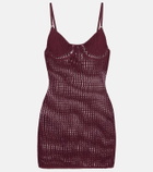 The Attico Crochet cotton-blend minidress