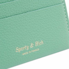 Sporty & Rich Grained Leather Card Holder in Green