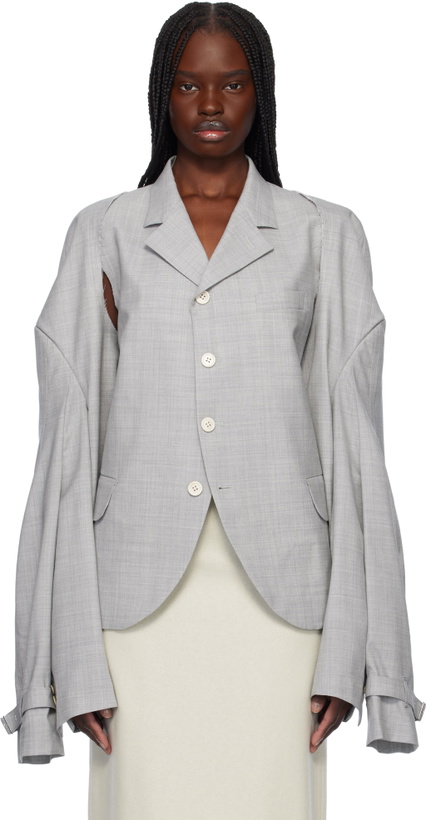 Photo: Comme des Garçons Gray Wool Tropical Blazer