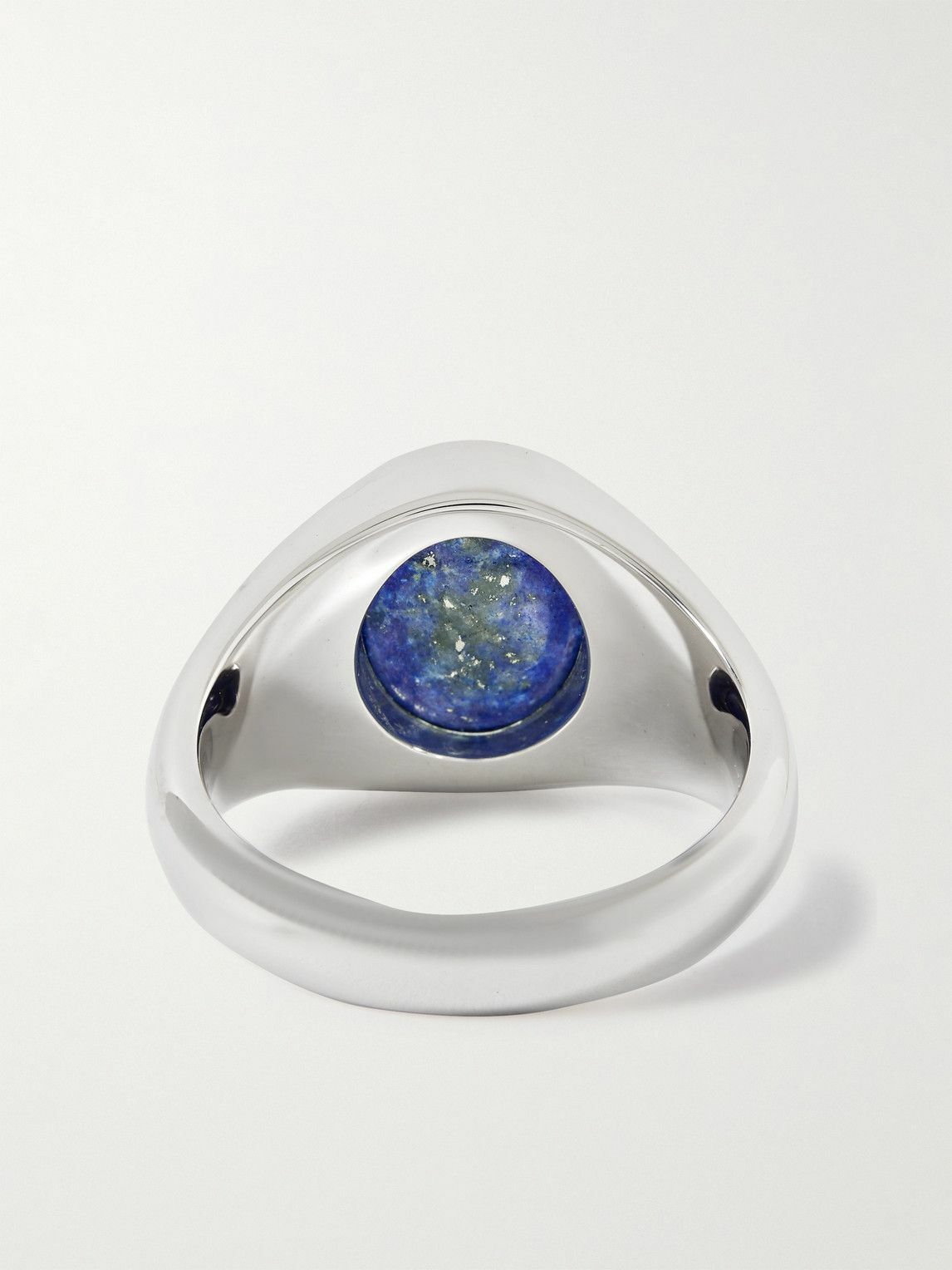 Tom Wood - Lizzie Rhodium-Plated Silver Lapis Ring - Silver Tom Wood