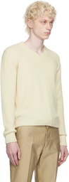 TOM FORD Off-White V-Neck Sweater