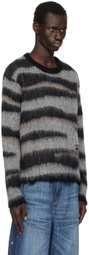DEVÁ STATES Gray Mohair Crewneck Savanna Sweater