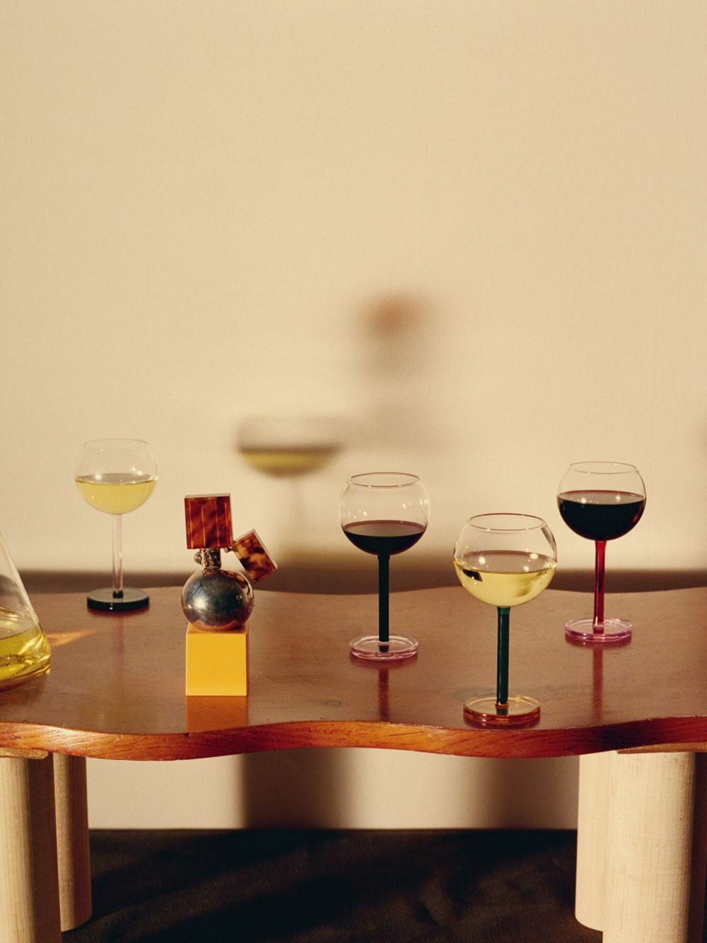 Sophie Lou Jacobsen Green, Orange And Pink Two-Piece Glass Set