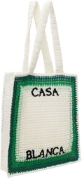 Casablanca White & Green Crochet Tote
