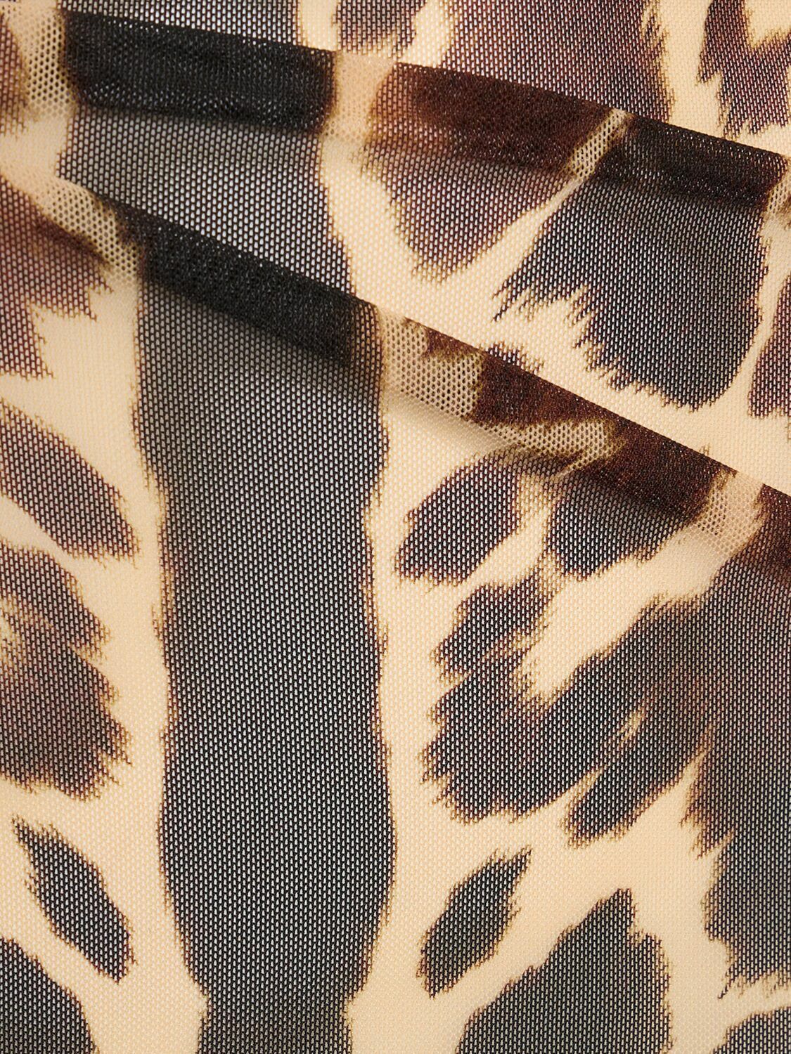 WEWOREWHAT Animal Print Scoop Neck Maxi Dress