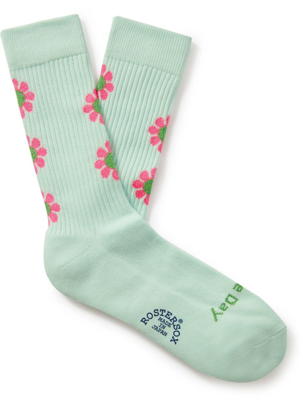 Photo: Rostersox - Peace Intarsia Ribbed Cotton-Blend Socks