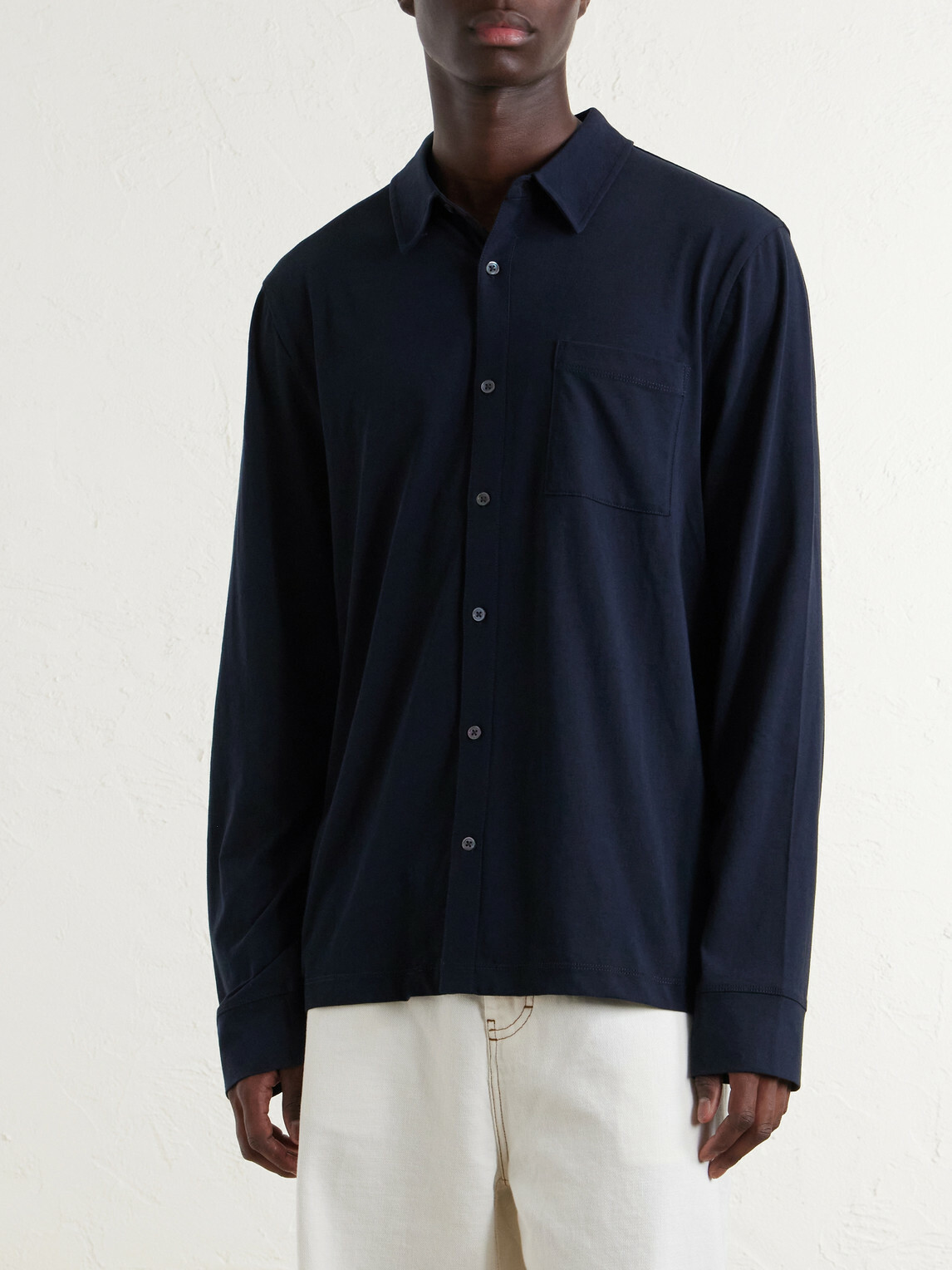 James Perse - Clean Finish Slim-Fit Cotton-Jersey Shirt - Blue