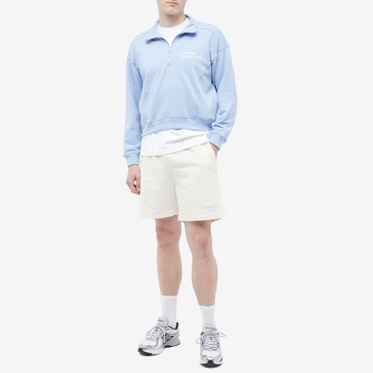 Sporty & Rich Tennis Club '94 Quarter Zip Sweat in Washed