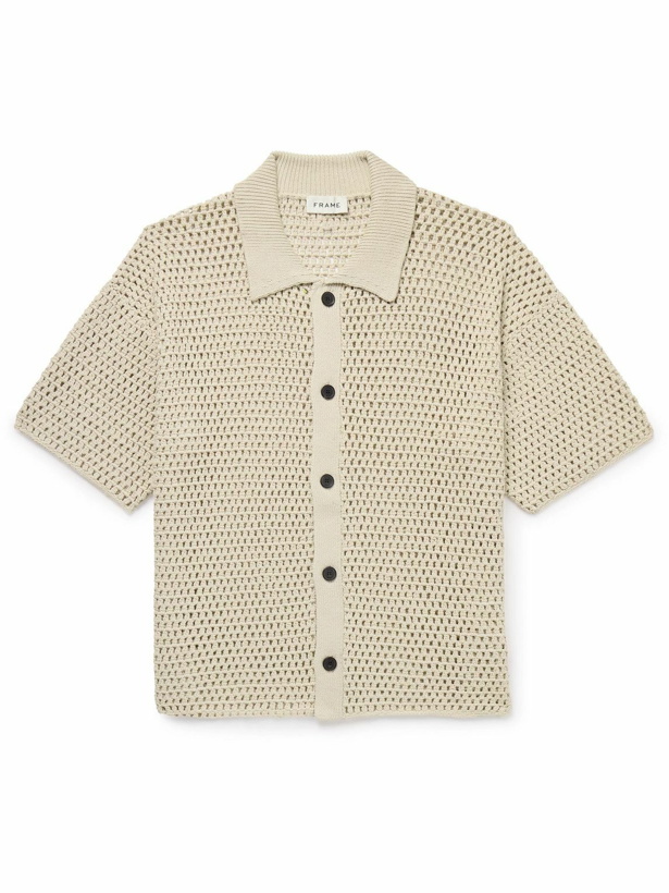 Photo: FRAME - Open-Knit Cotton Shirt - Neutrals