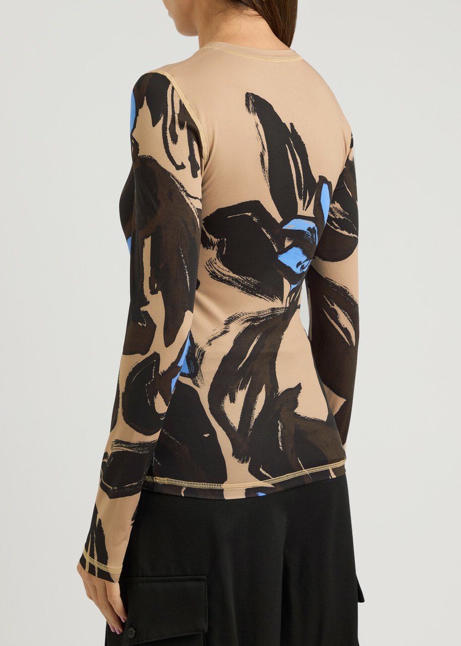 Stine Goya Printed Jersey top Brown