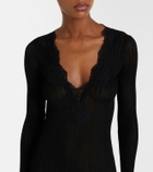 Valentino Ribbed-knit midi dress