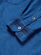 Blue Blue Japan - Button-Down Collar Cotton-Flannel Shirt - Blue