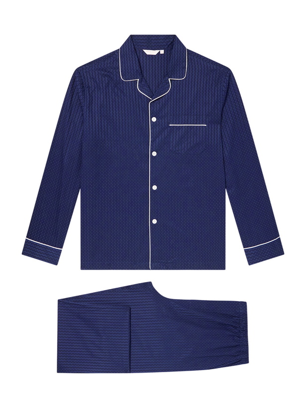 Photo: Derek Rose - Royal Printed Cotton-Poplin Pyjama Set - Blue
