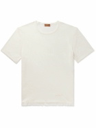 Alanui - Logo-Embroidered Fringed Linen-Jersey T-Shirt - Neutrals
