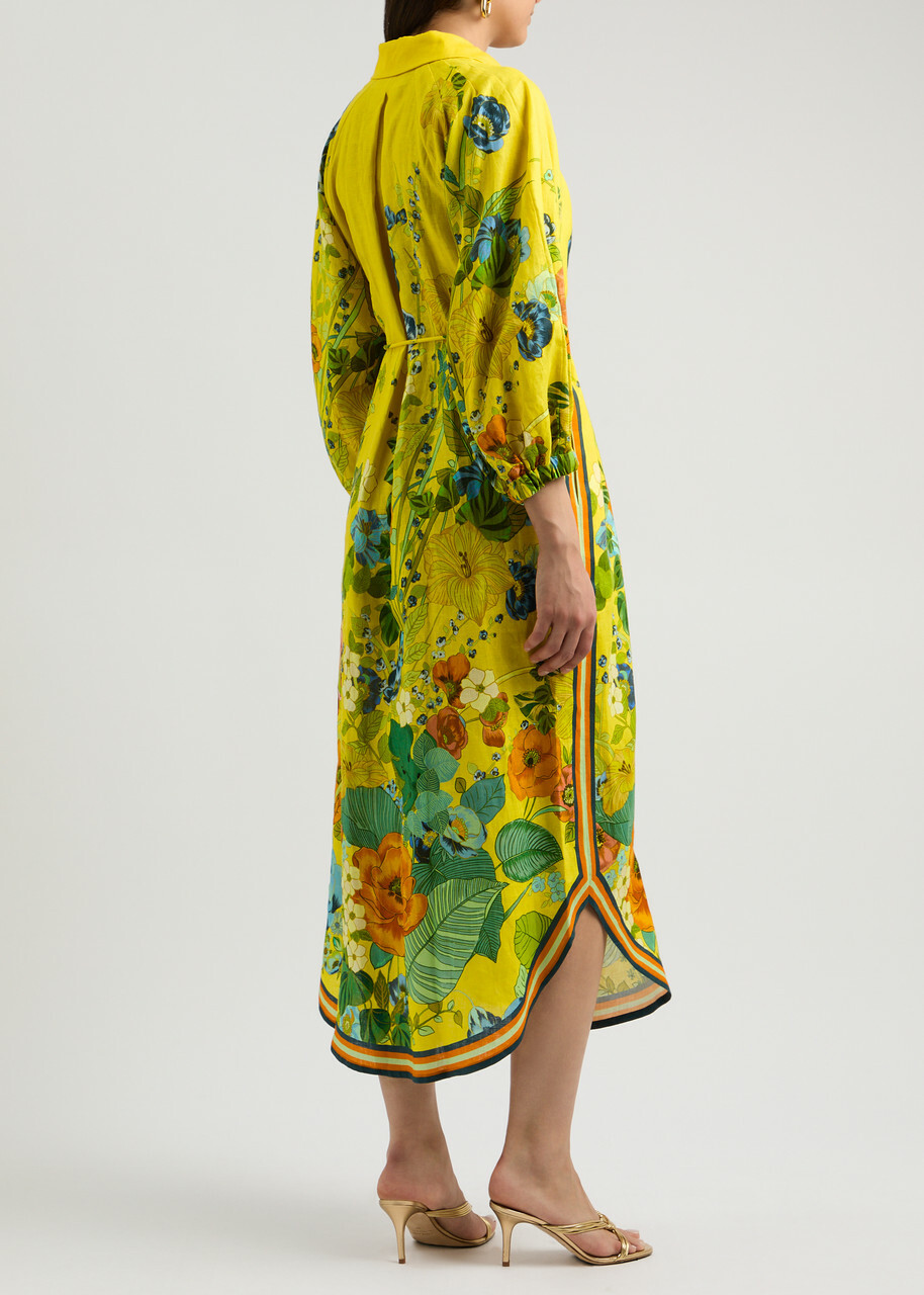 chinese dress ladies Boho Yellow Flower Smocked Mini Dress main image 1