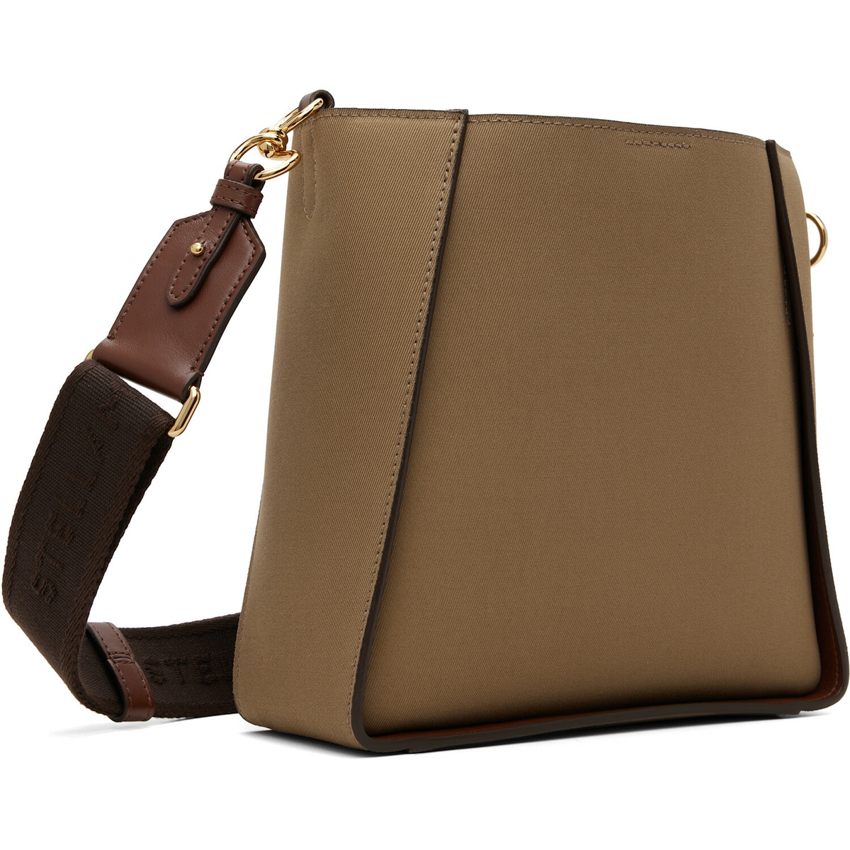 Stella McCartney Khaki Logo Square Crossbody Bag