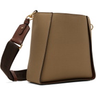 Stella McCartney Khaki Logo Square Crossbody Bag