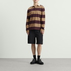 Moncler Men's Stripe Cotton Polo Shirt in Burgundy