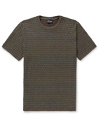 Giorgio Armani - Slim-Fit Stretch-Jacquard T-Shirt - Brown