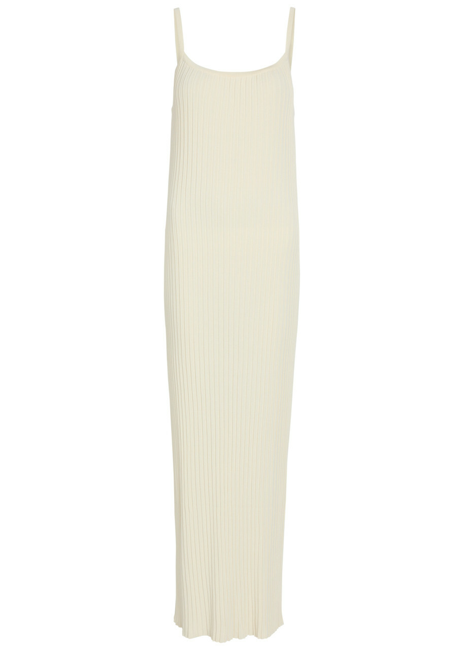 Giuliva Heritage Lizzie Ribbed-knit Maxi Dress Ivory