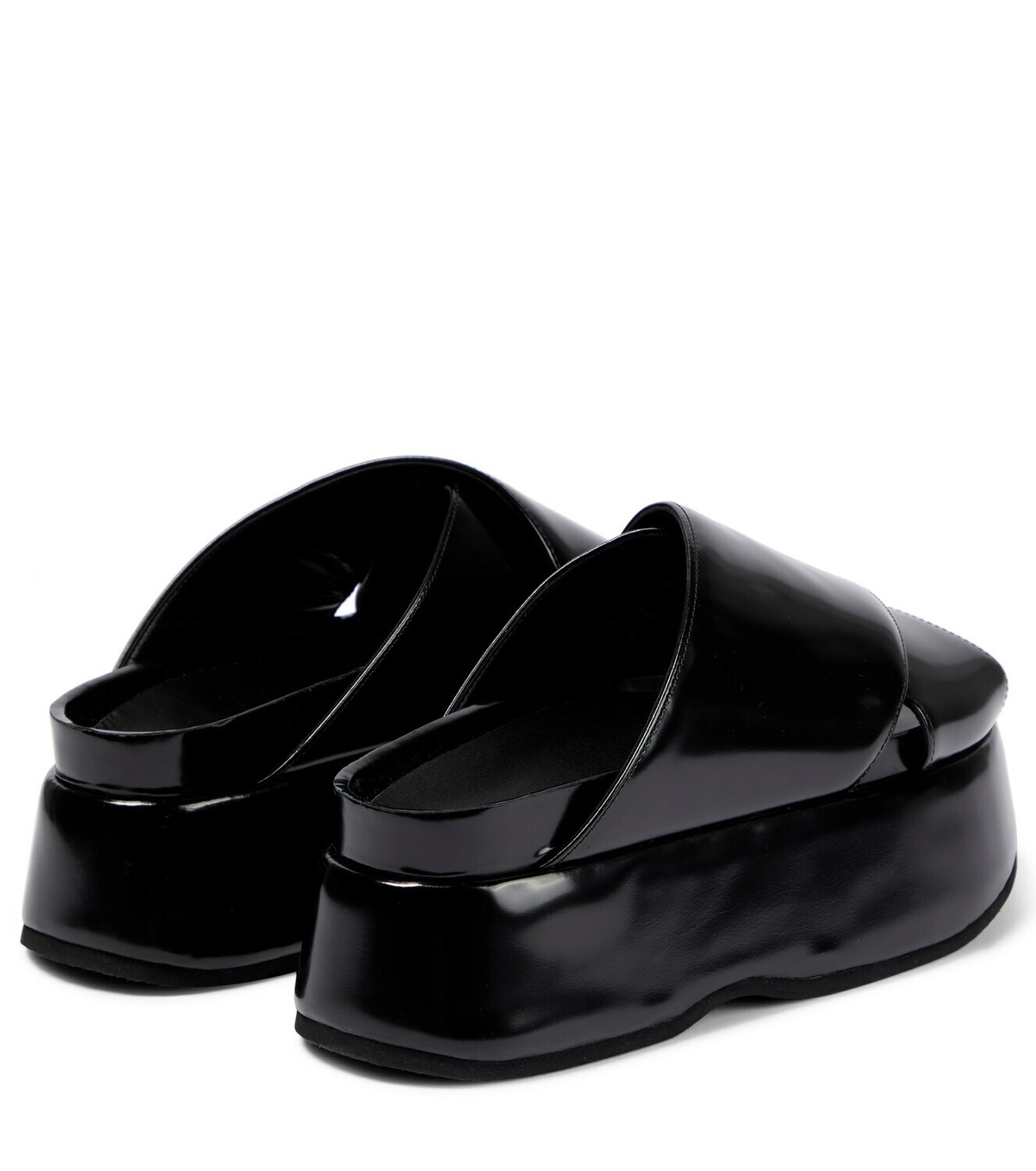 Junya Watanabe - Crossover platform leather sandals Junya