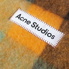 Acne Studios Men's Vally Check Scarf in Chestnut/Yellow/Green