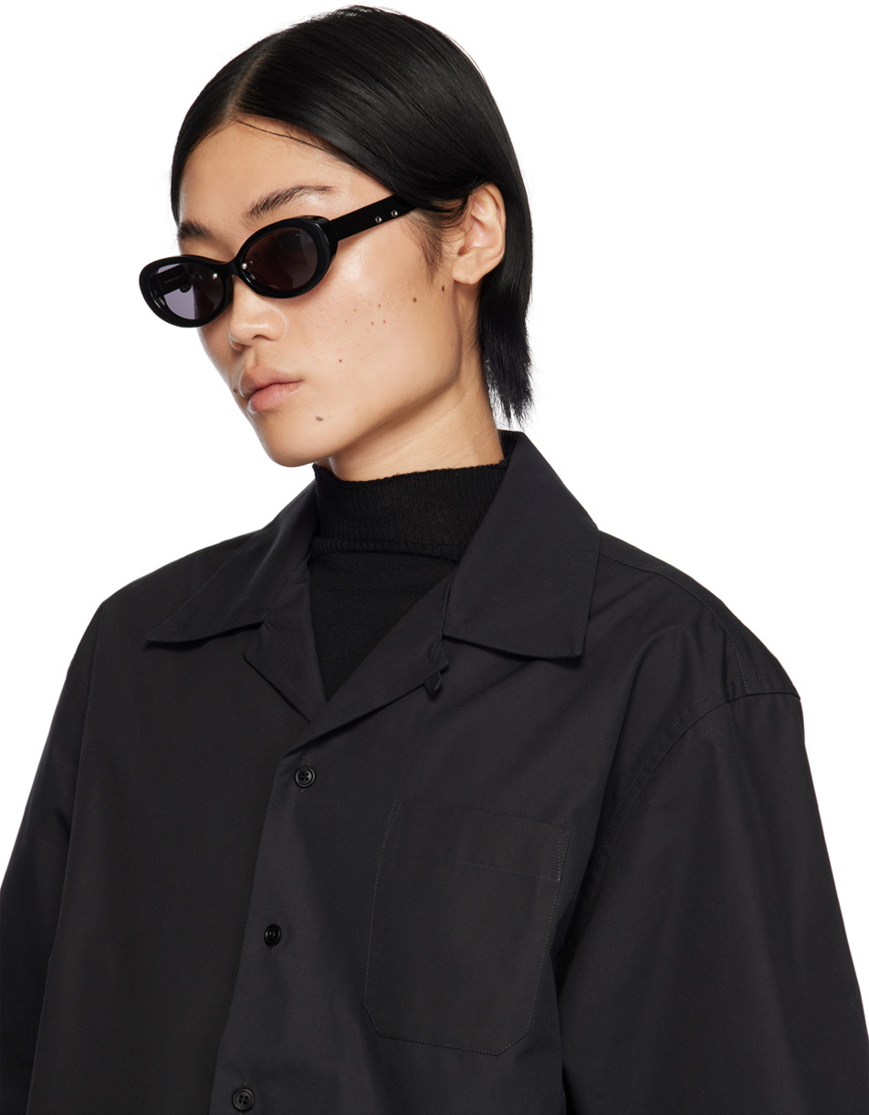 Justine Clenquet SSENSE Exclusive Black Drew Sunglasses
