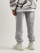 VETEMENTS - Tapered Logo-Print Cotton-Blend Jersey Sweatpants - Gray