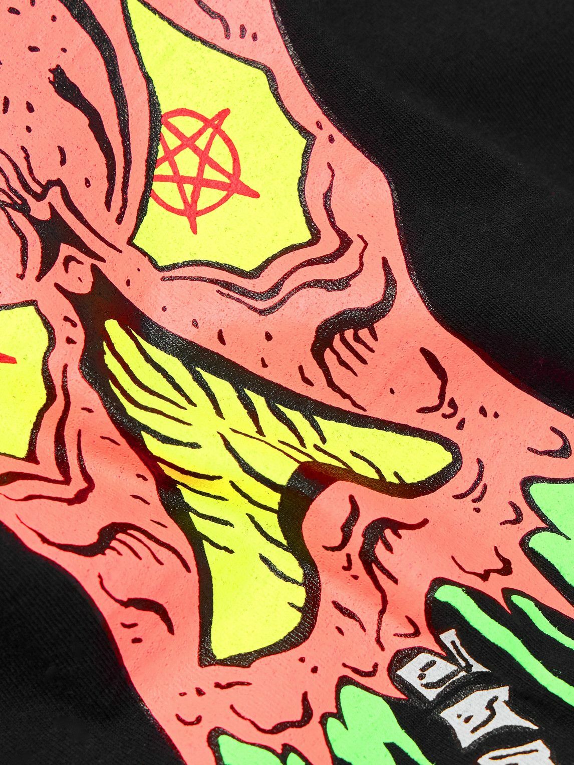 Wacko Maria - Neck Face Logo-Embroidered Printed Cotton-Jersey T-Shirt - Black