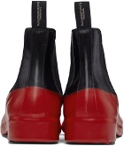 TAKAHIROMIYASHITA TheSoloist. Black & Red Rubber Dip Chelsea Boots