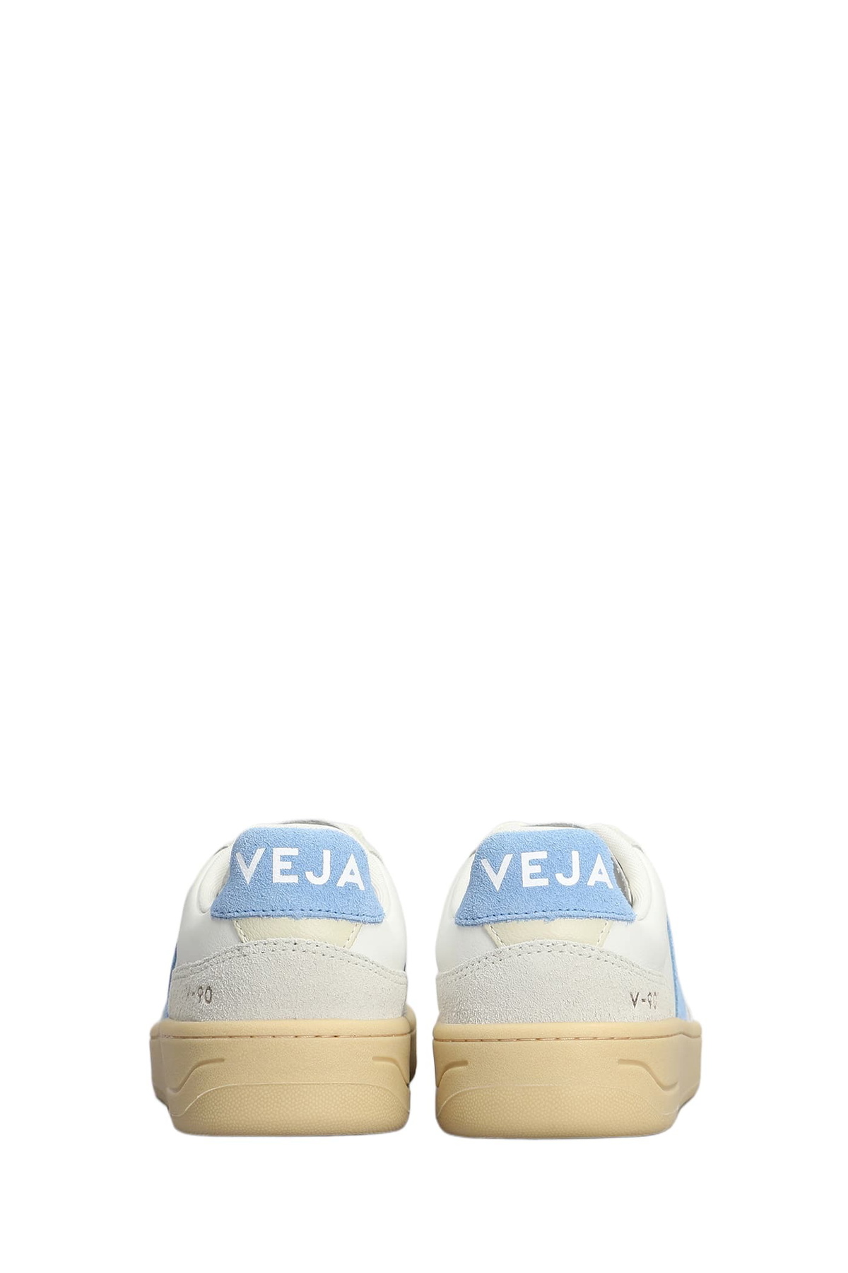 Veja V-90 O.t. Sneakers In White Suede And Leather