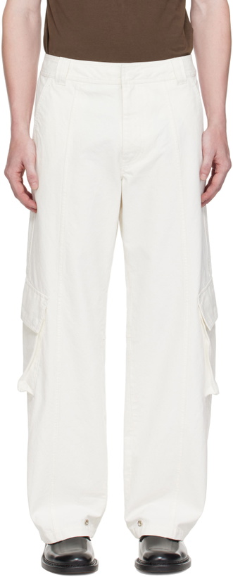 Photo: Still Kelly White Cotton Canvas Cargo Pants