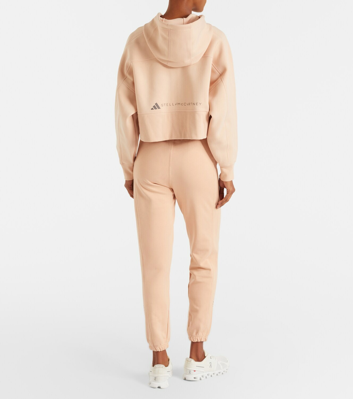 Adidas by Stella McCartney Cropped cotton-blend hoodie