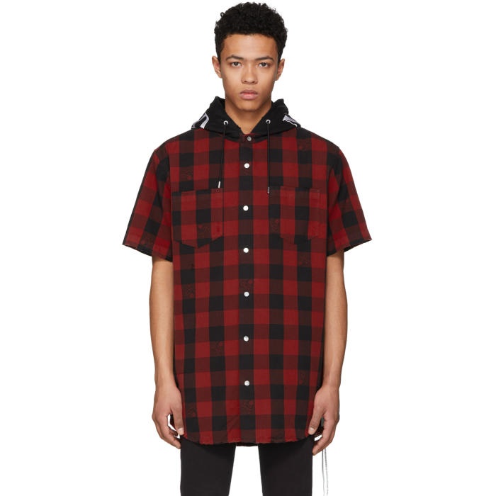 Photo: mastermind WORLD Reversible Red and Black Check Hooded Shirt 