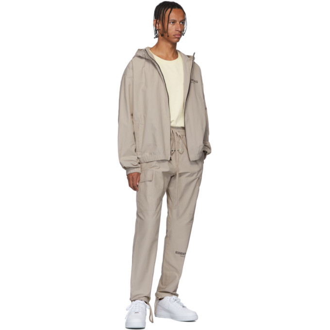 Essentials Taupe Drawstring Cargo Pants Essentials