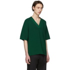 Dries Van Noten Green Knit Native Short Sleeve Sweater