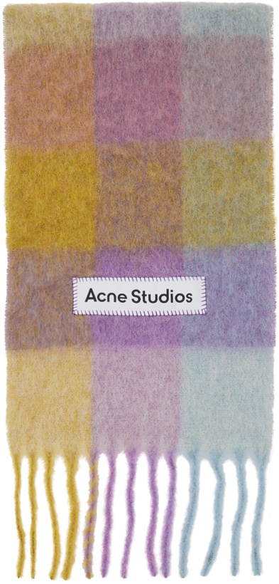 Photo: Acne Studios Purple & Yellow Check Scarf