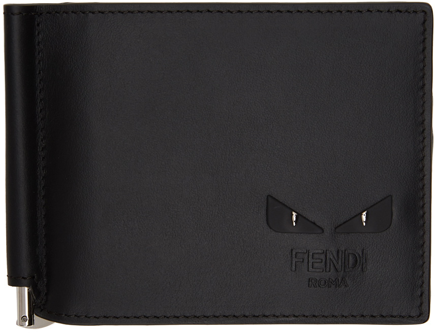 Fendi Bag Bugs Leather Bi-fold Wallet in Black for Men